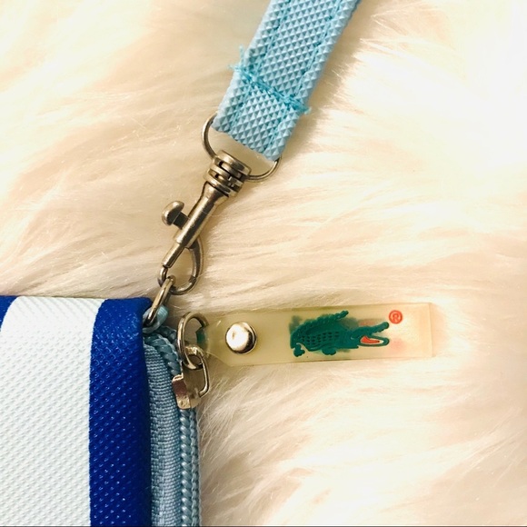 Lacoste Embossed Striped L-Zip Wristlet - Picture 7 of 7